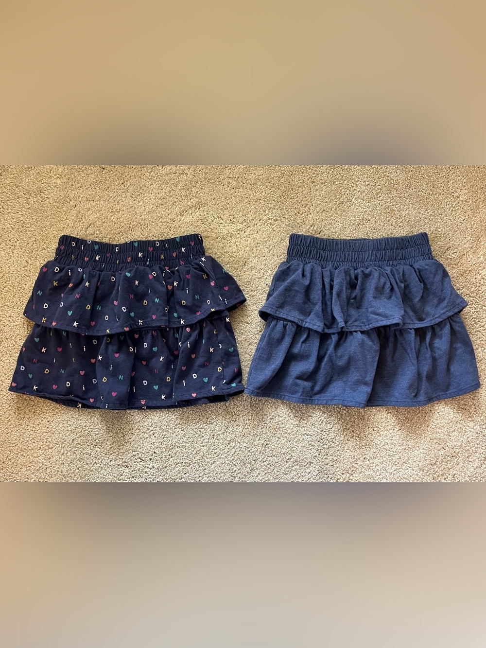 Garanimals Girls Navy Layered Skirt Pair with Multicolor Print - Picture 1 of 7